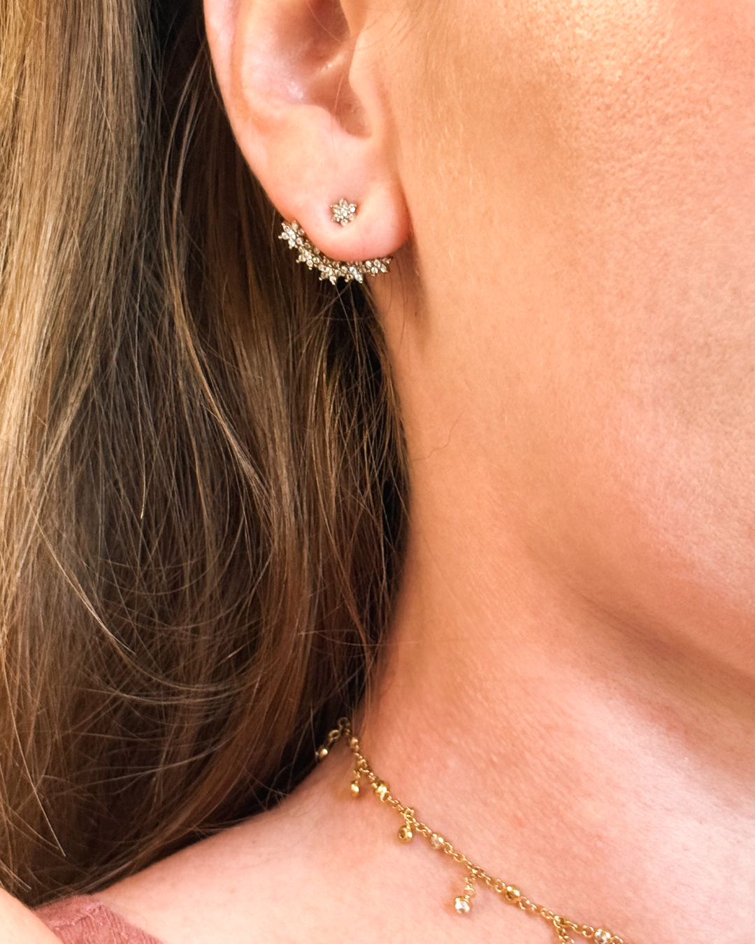 CZ MINI FLOWER EARRINGS