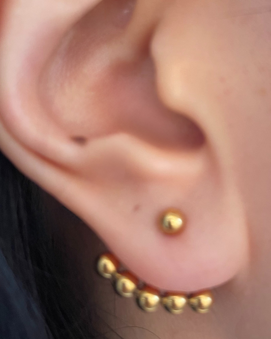 TWO PIECE 4MM BALL EARRINGS