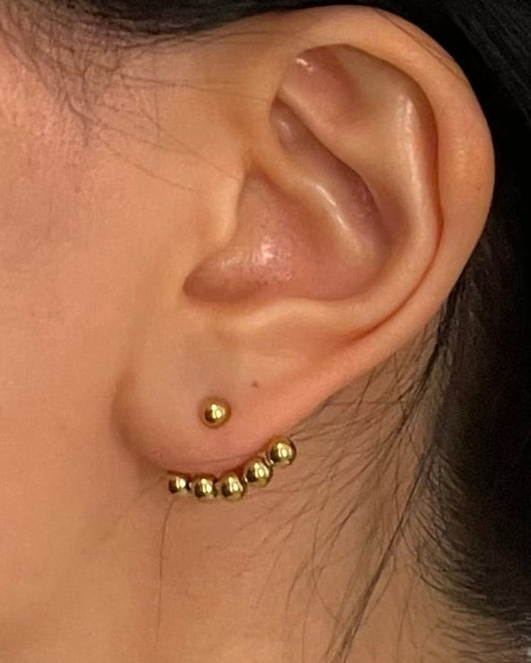 TWO PIECE 4MM BALL EARRINGS