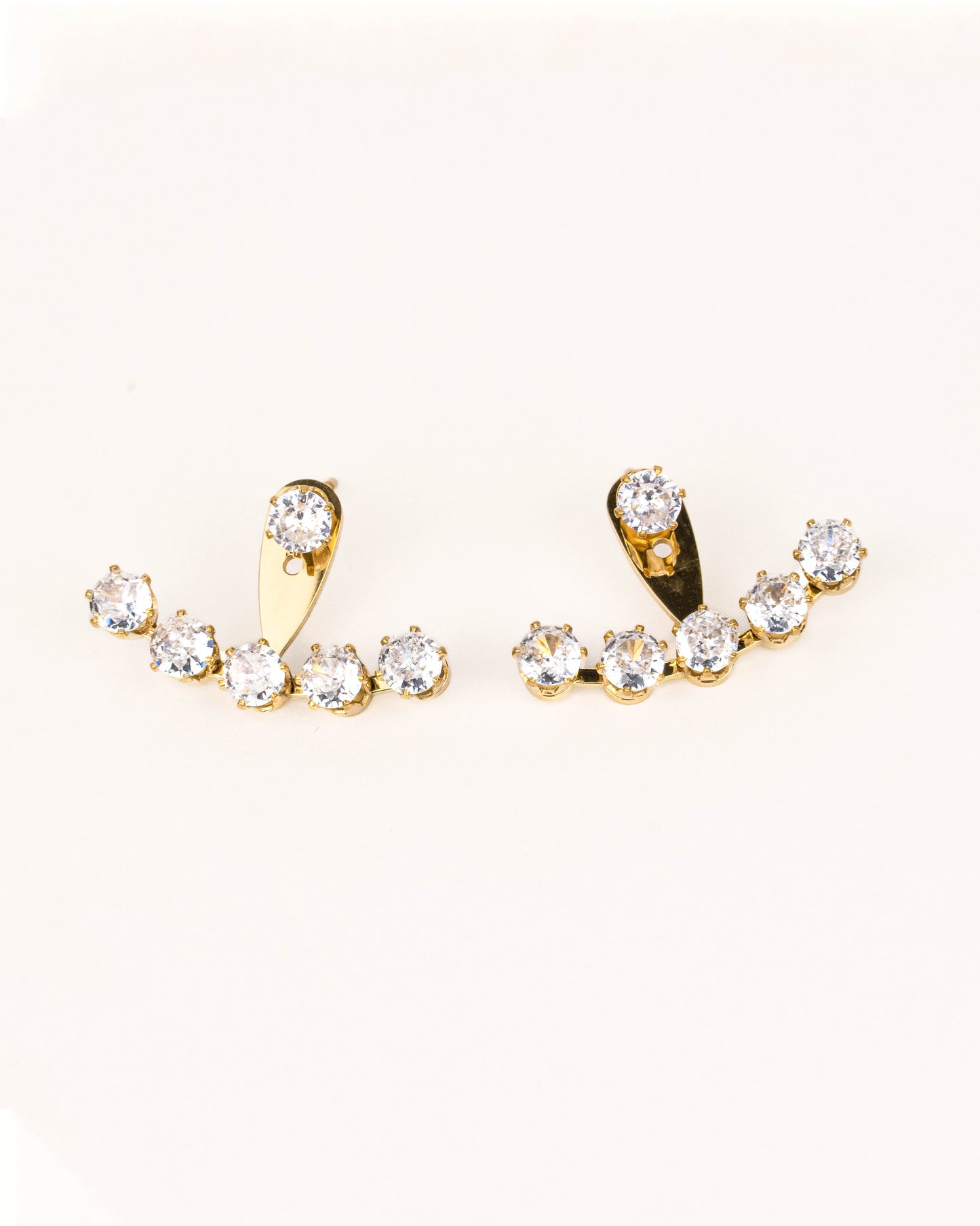 TWO PIECE CZ STONE FRAME EARRINGS