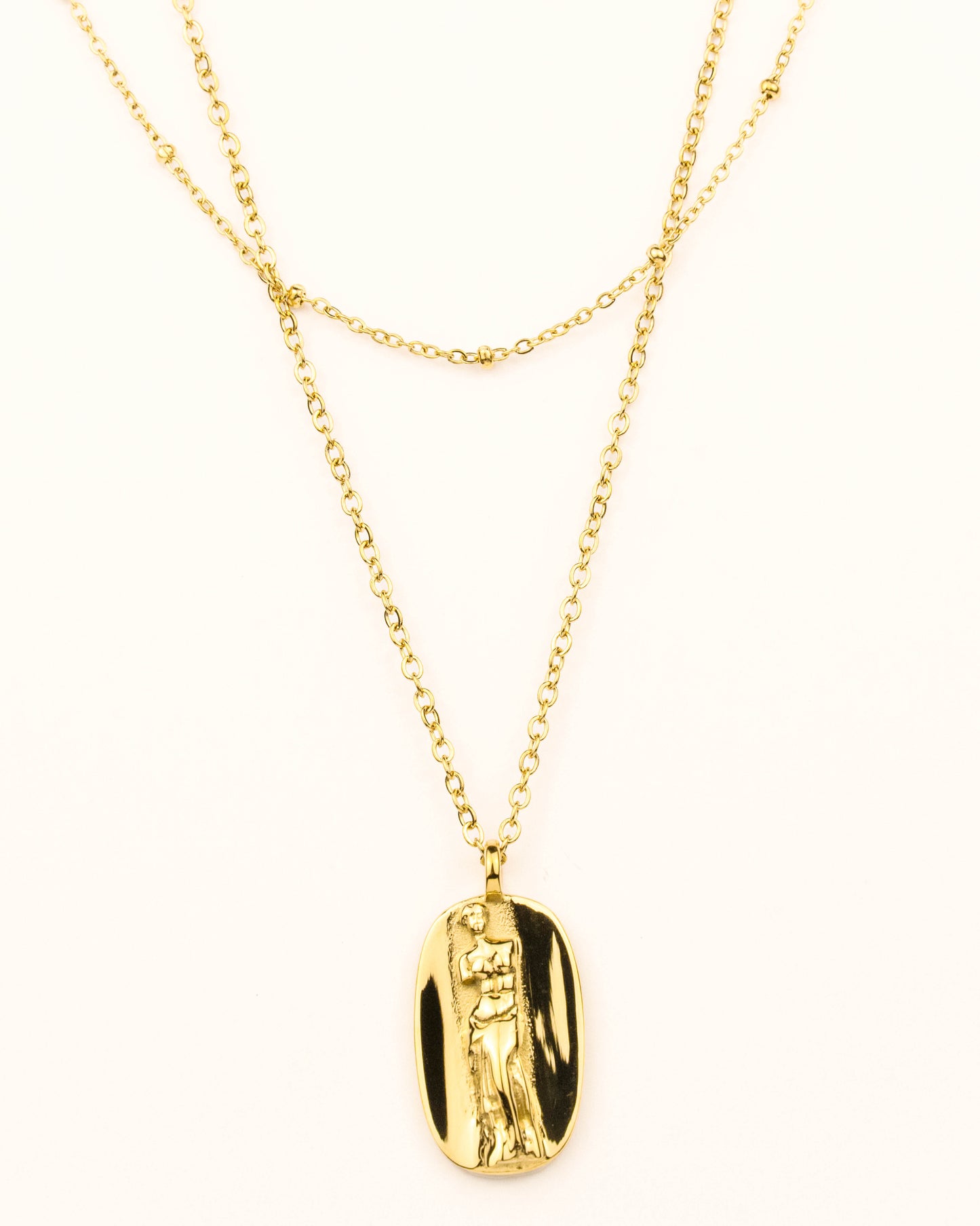 APHRODITE VENUS DE MILO PENDANT DOUBLE NECKLACE
