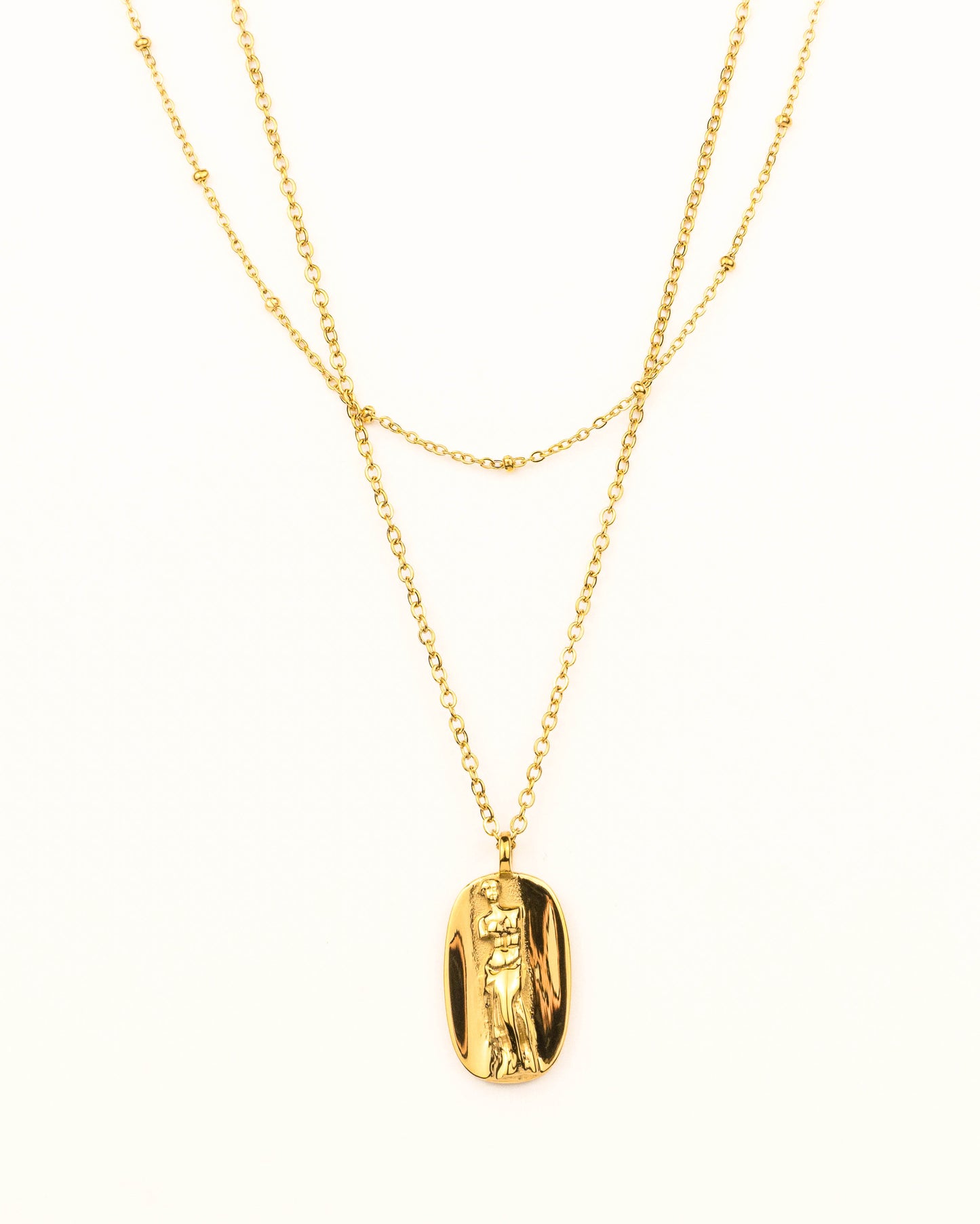 APHRODITE VENUS DE MILO PENDANT DOUBLE NECKLACE