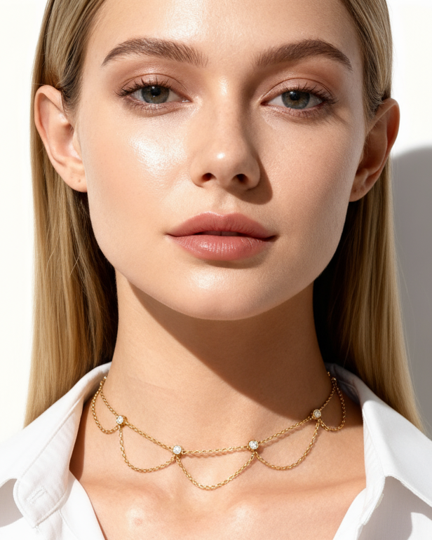 GOLD LOOPS CHOKER NECKLACE
