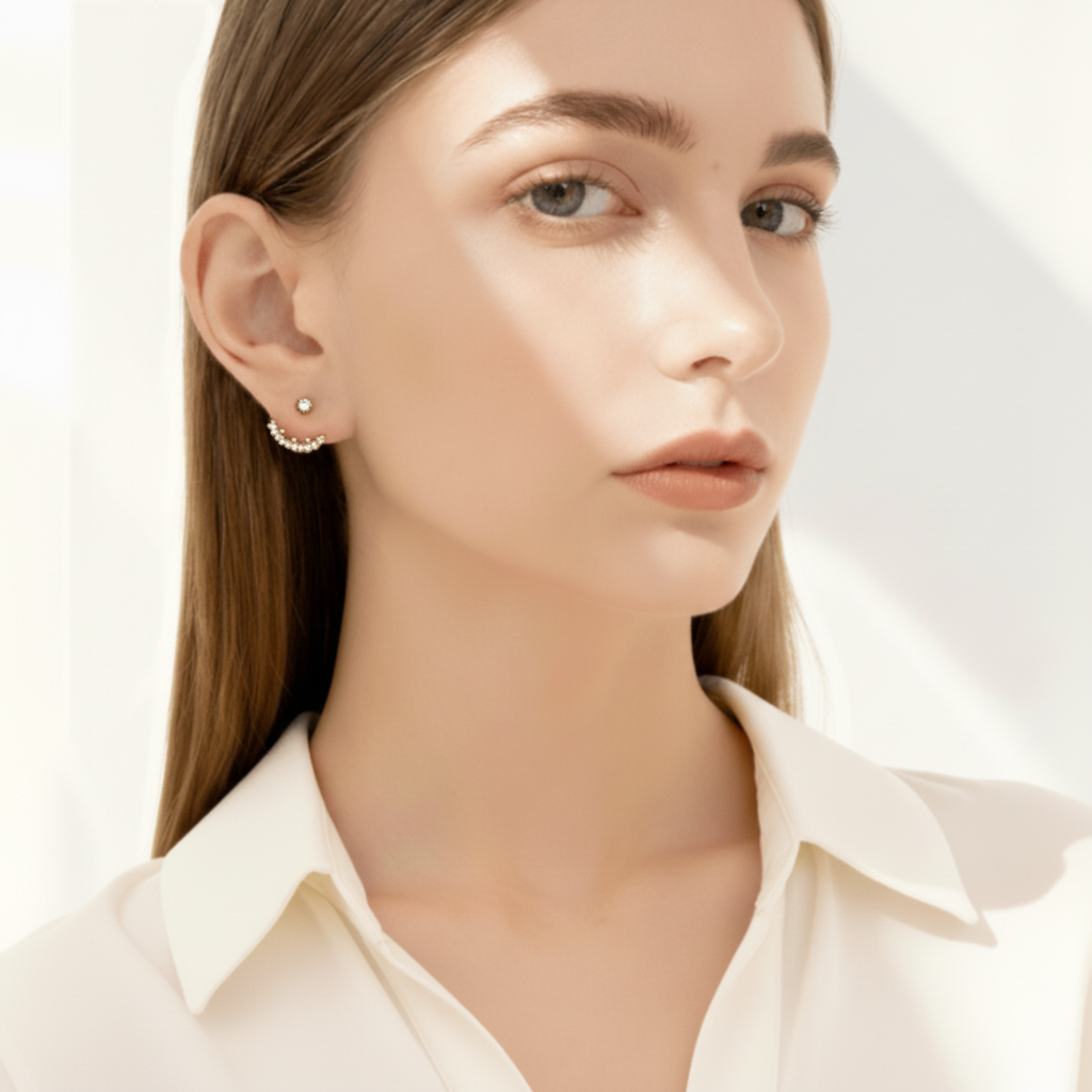 ROUNDED JACKET EARRINGS