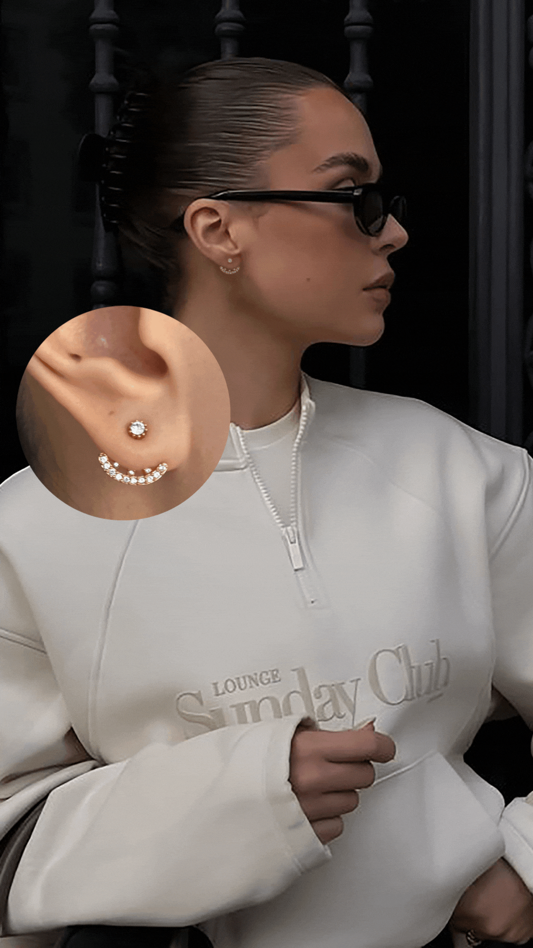 ROUNDED JACKET EARRINGS