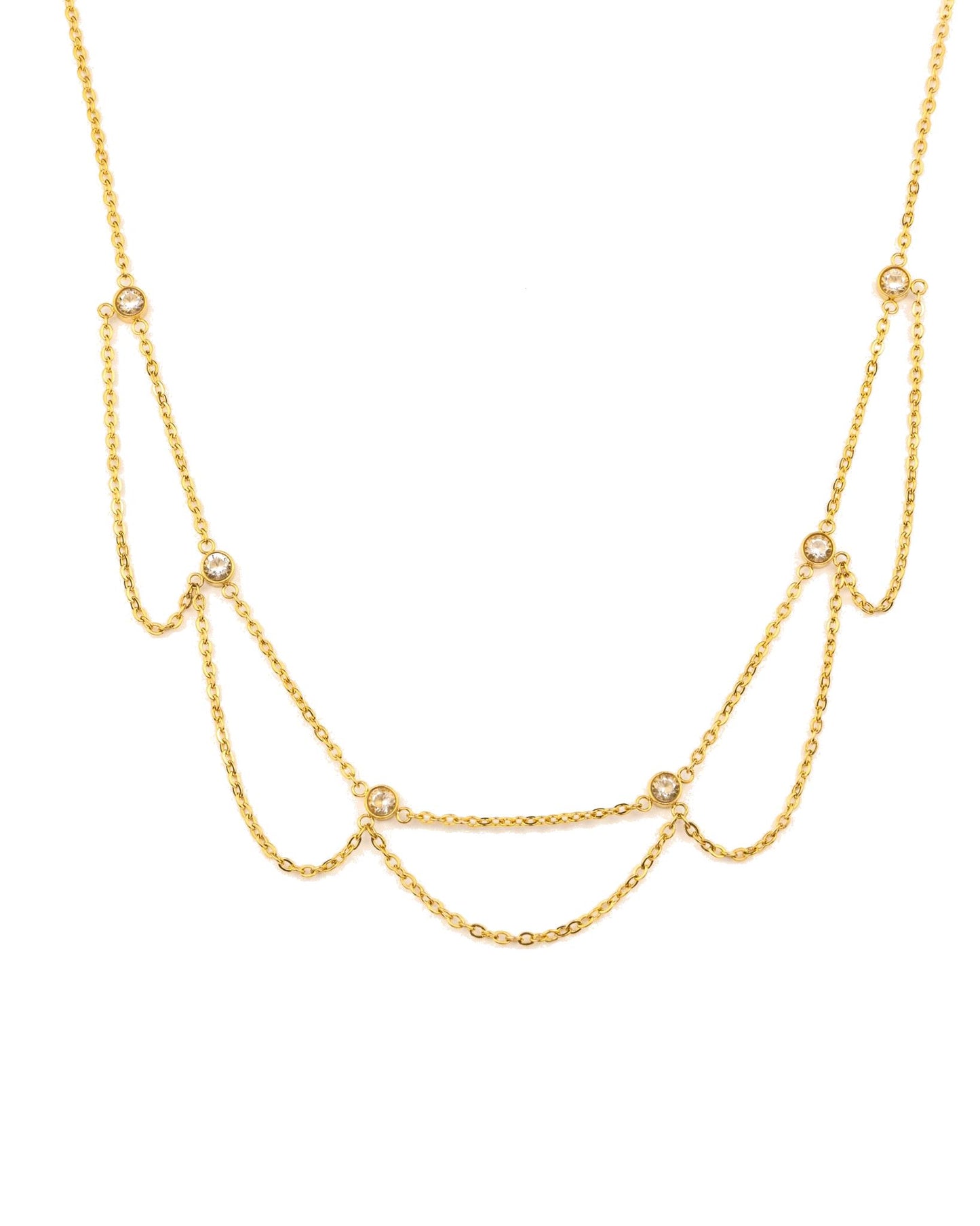 GOLD LOOPS CHOKER NECKLACE