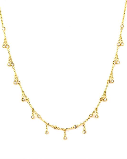 SHAKER CHOKER WITH DIAMOND SIMULANT STONES