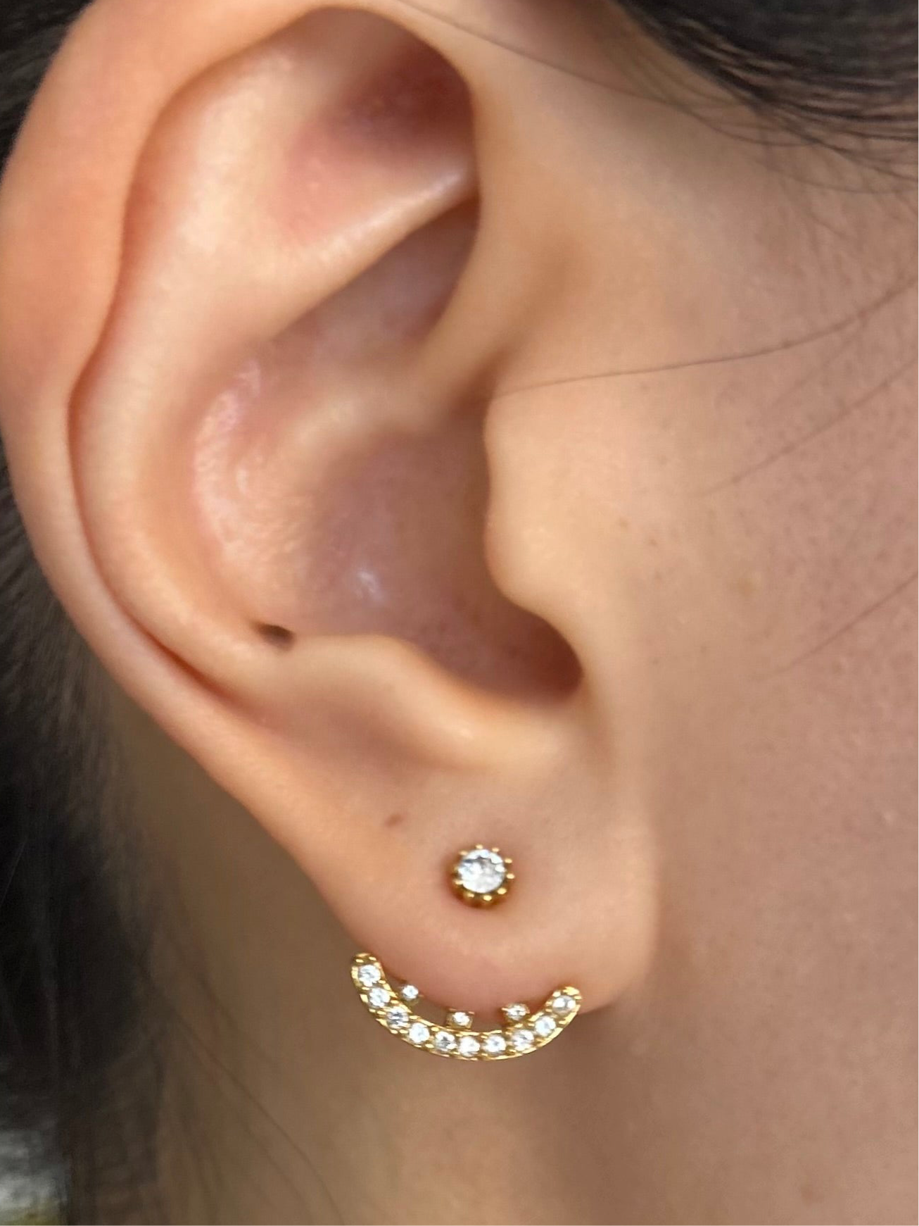 CZ ROUNDED JACKET EARRINGS