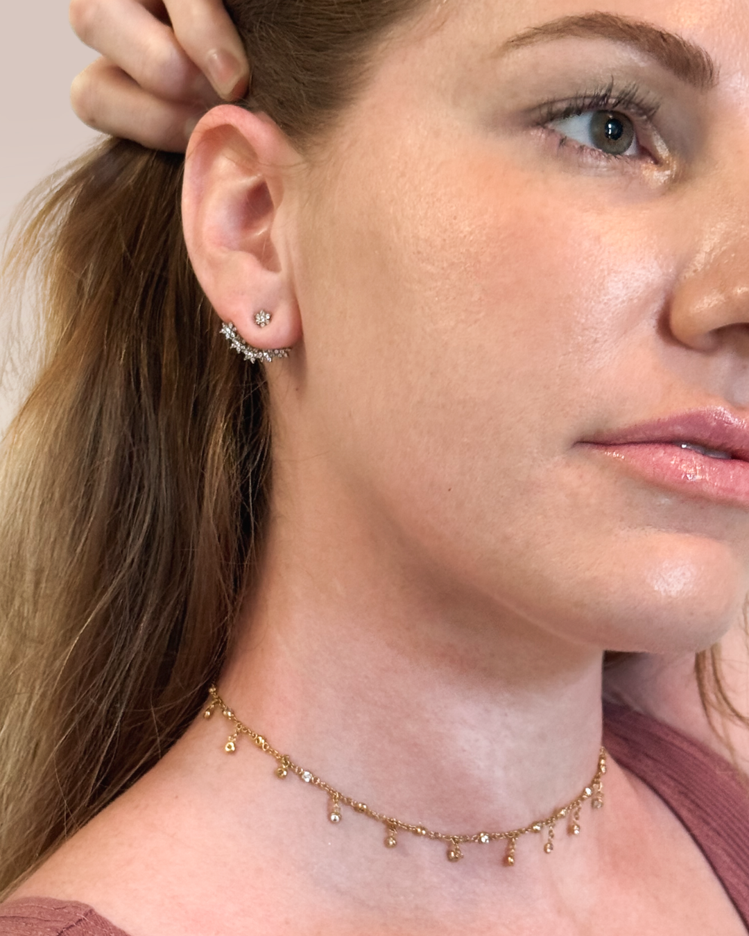 SHAKER CHOKER WITH CZ STONES
