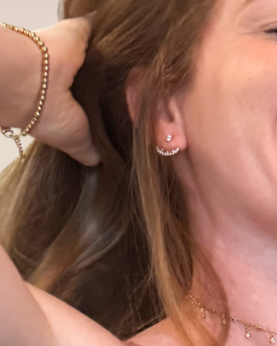 CZ ROUNDED JACKET EARRINGS