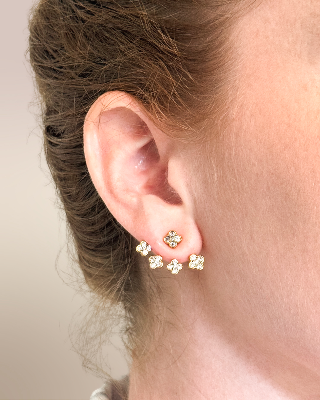 CZ CLOVER EARRINGS