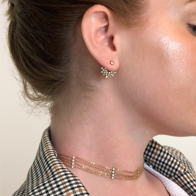 MULTILAYER CHOKER ROWS OF CZ STONES