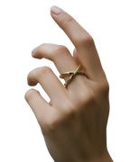 CRISS CROSS RING WITH INNER BAND LOGO
