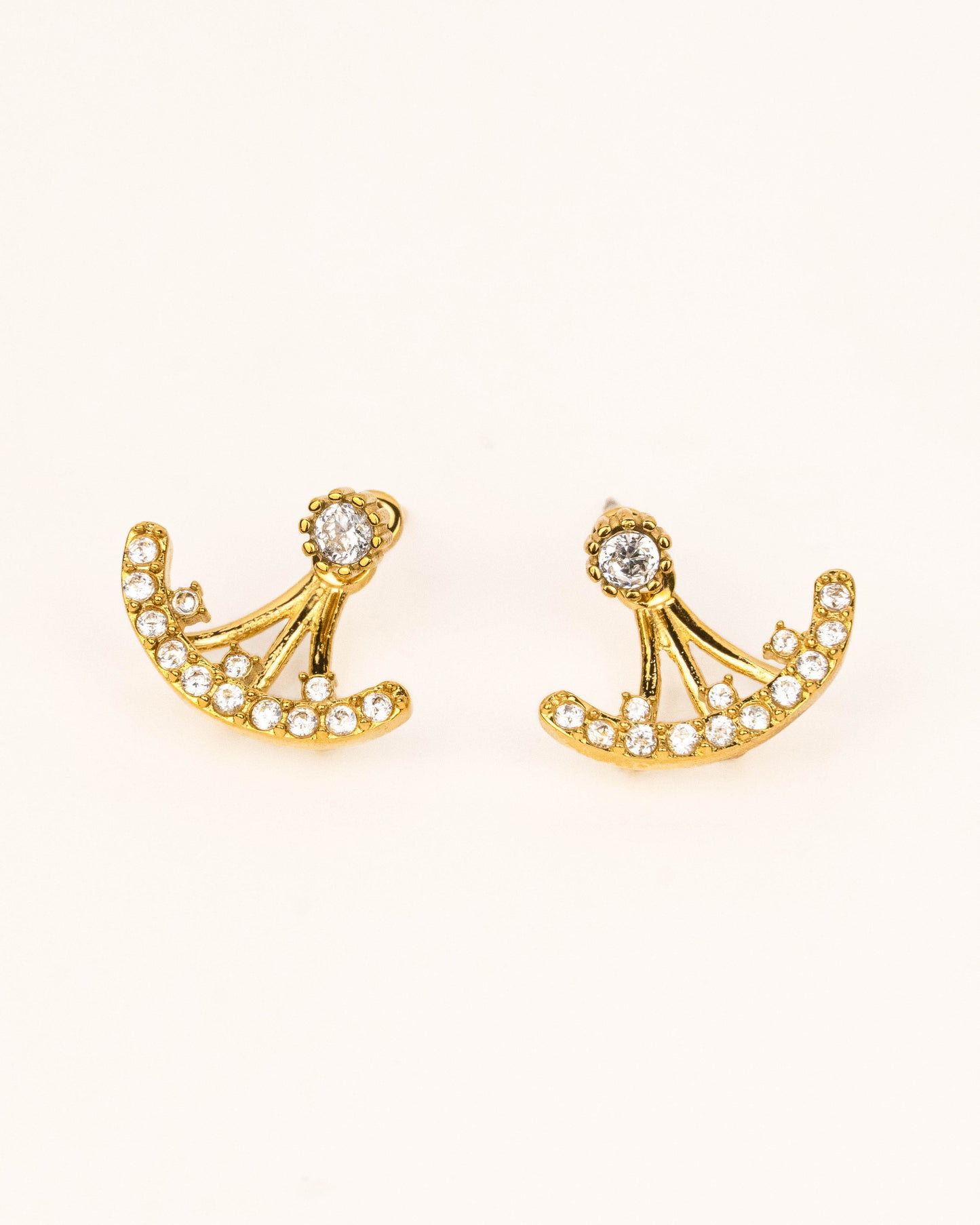 CZ ROUNDED JACKET EARRINGS