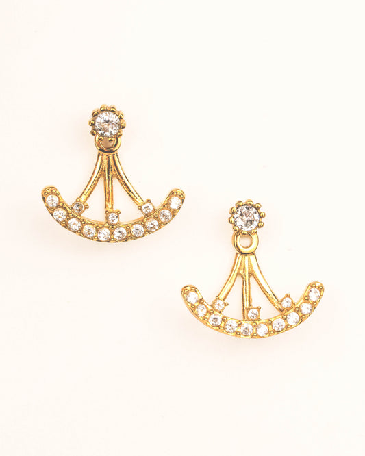 CZ ROUNDED JACKET EARRINGS