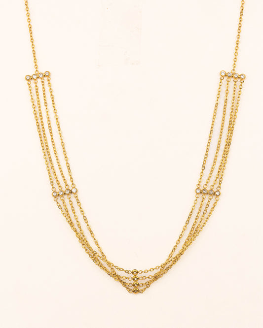MULTILAYER CHOKER ROWS OF CZ STONES