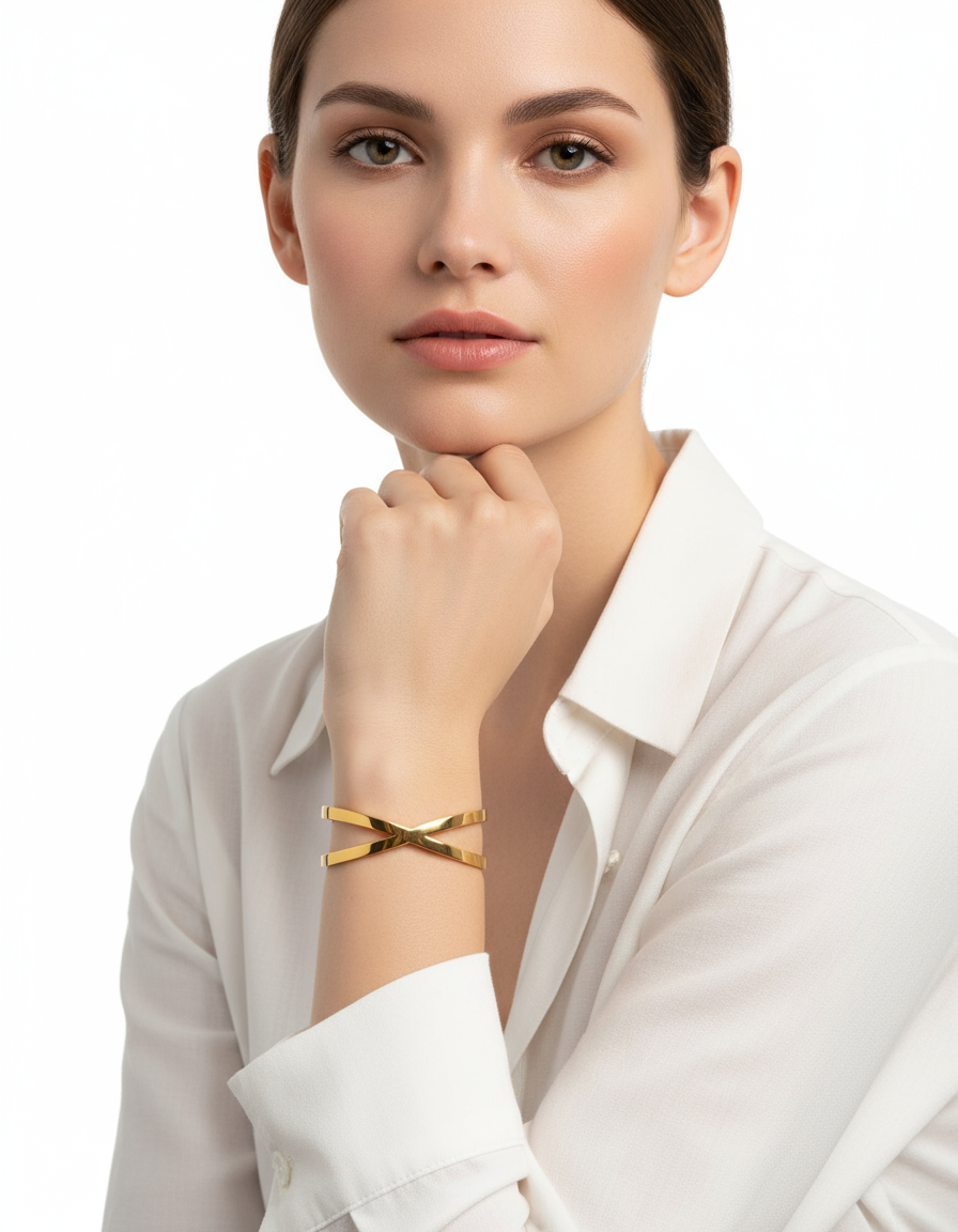 CRISS CROSS X BANGLE BRACELET