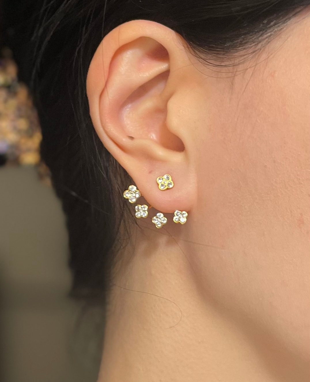 CZ CLOVER EARRINGS