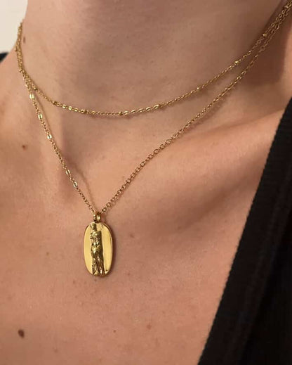 APHRODITE VENUS DE MILO PENDANT DOUBLE NECKLACE