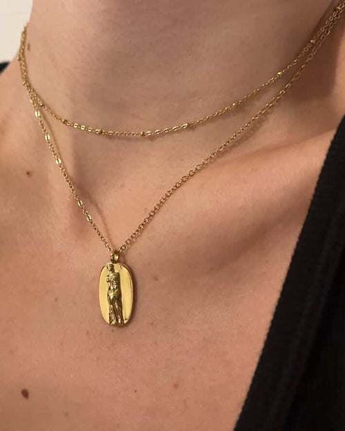 APHRODITE VENUS DE MILO PENDANT DOUBLE NECKLACE