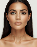 SHAKER CHOKER WITH DIAMOND SIMULANT STONES