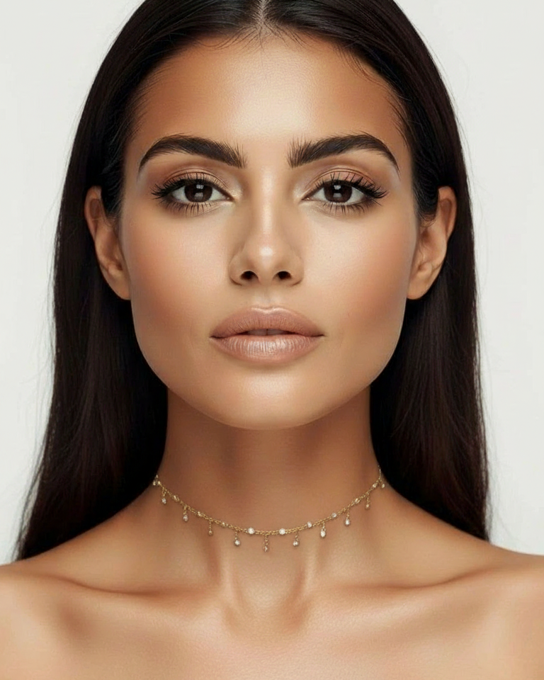 SHAKER CHOKER WITH DIAMOND SIMULANT STONES