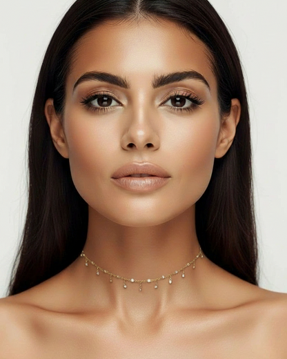 SHAKER CHOKER WITH DIAMOND SIMULANT STONES