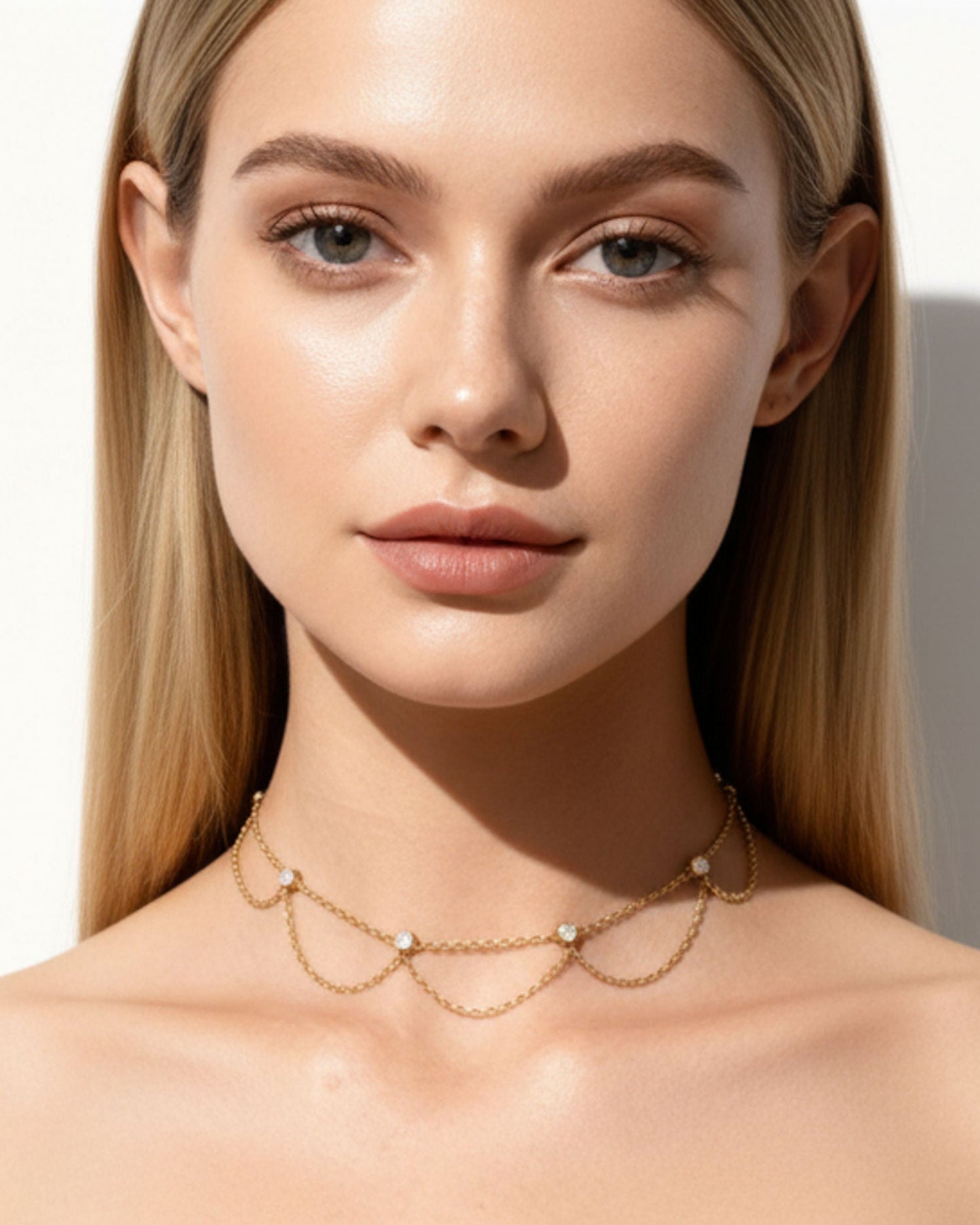 GOLD LOOPS CHOKER NECKLACE