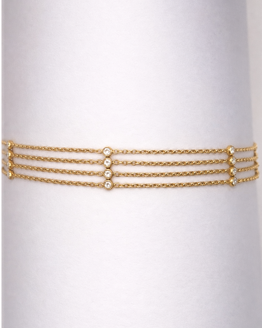 MULTILAYER CHOKER LINKED BY DIAMOND SIMULANT STONES