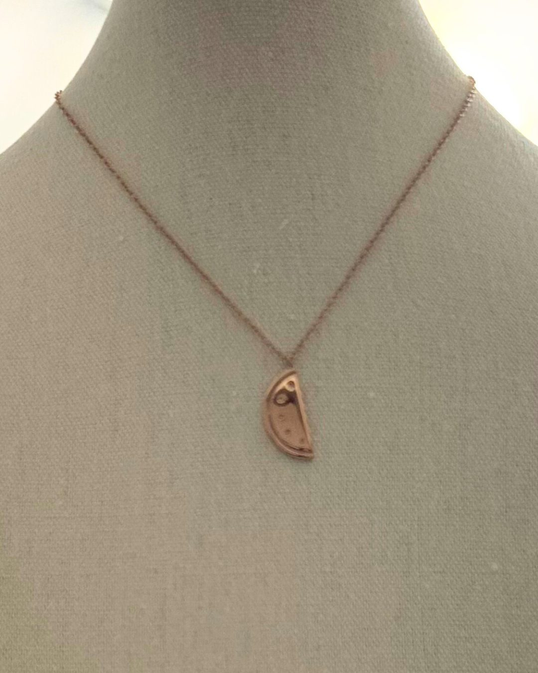 WATERMELON PENDANT NECKLACE IN ROSE GOLD
