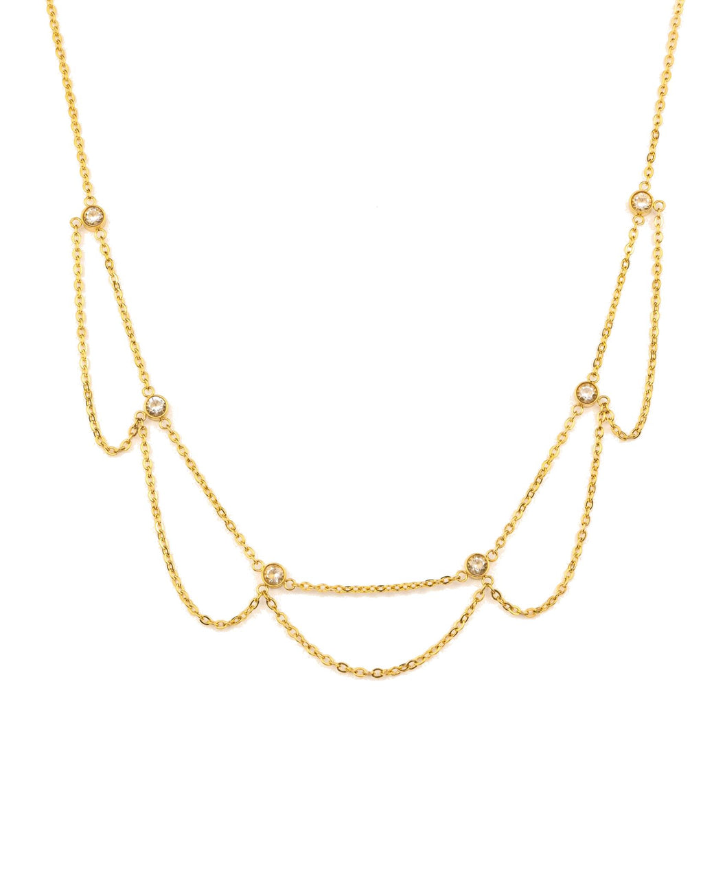 GOLD LOOPS CHOKER NECKLACE