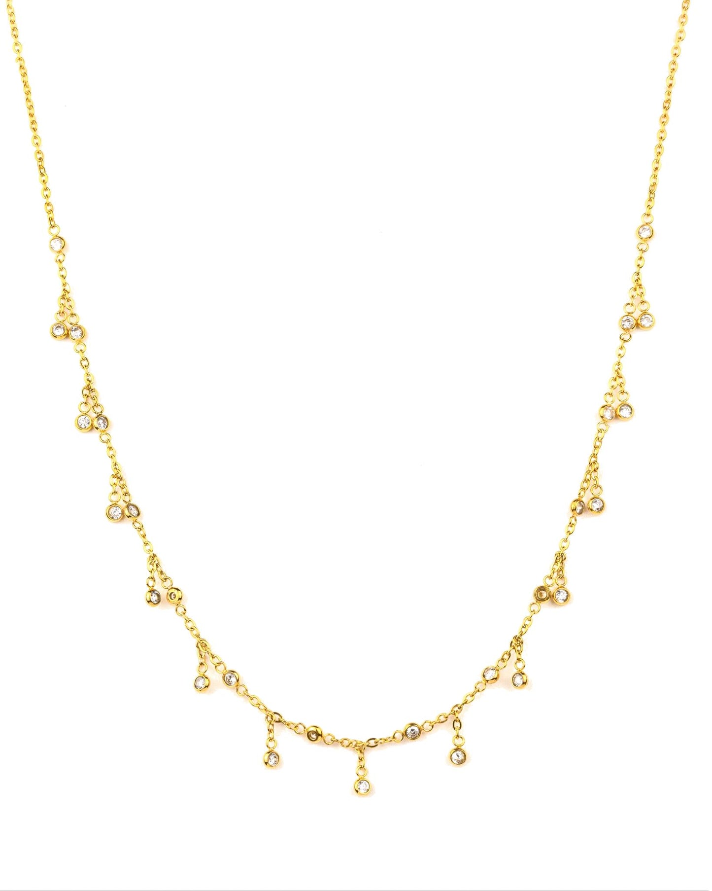 SHAKER CHOKER WITH DIAMOND SIMULANT STONES