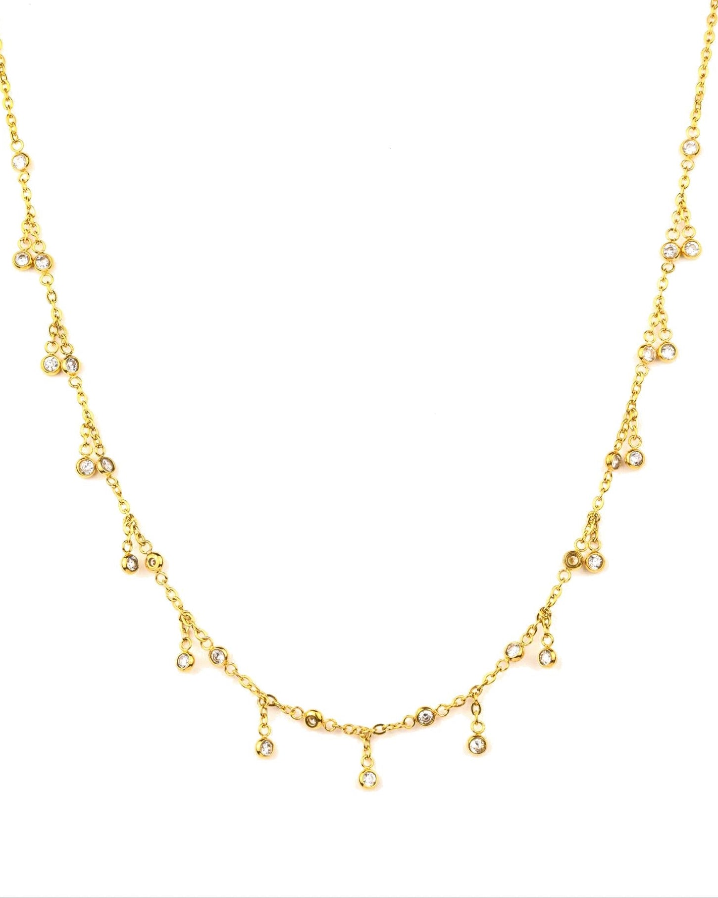SHAKER CHOKER WITH DIAMOND SIMULANT STONES
