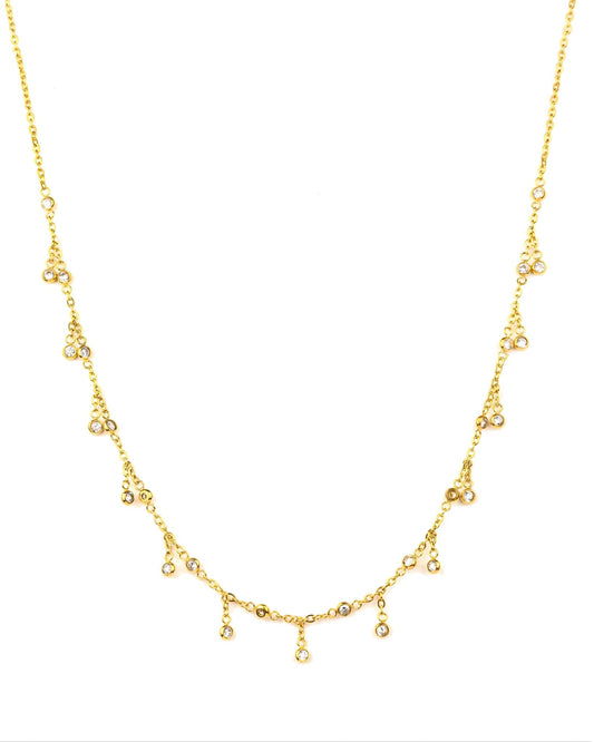 SHAKER CHOKER WITH DIAMOND SIMULANT STONES